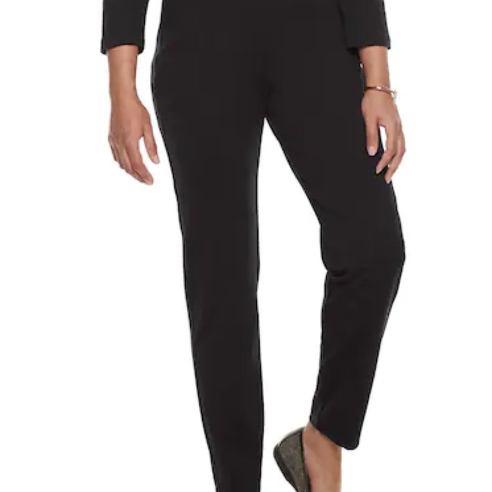 Croft & Barrow Pull On Ponte Pants in Black VGUC